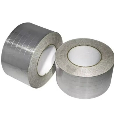 شريط FSK (رقائق الألومنيوم - شبكة الألياف الزجاجية - ورق الكرافت) شبكة ثنائية الاتجاه / شبكة ثلاثية الاتجاه لأنظمة التدفئة والتهوية وتكييف الهواء