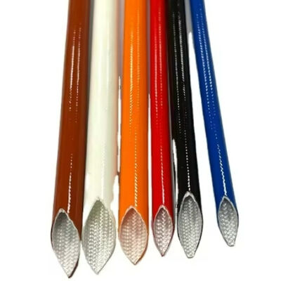 غطاء عازل من ألياف الزجاج الملونة بالسيليكون مع قطر خارجي 0.5 ~ 25 مم